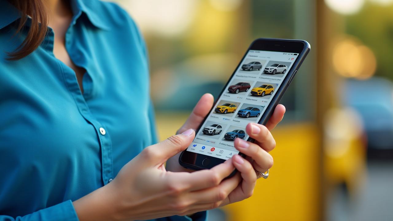 A traveller browsing vehicles on the ROFI app