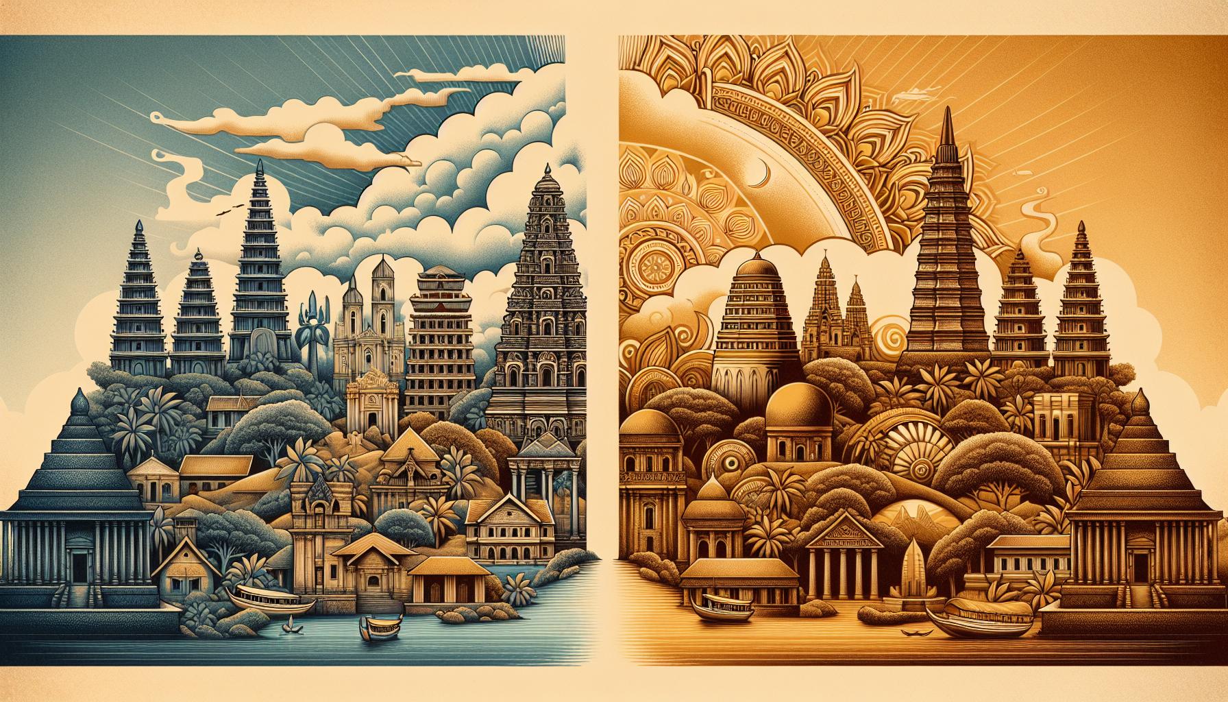 Architectural Landscapes in Contrast: Two Harmonic Worlds