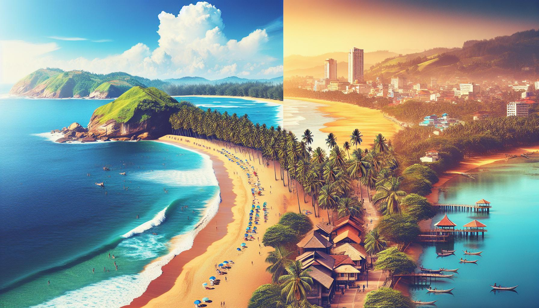 Coastal Paradise Split: Scenic Beach and City Shoreline View