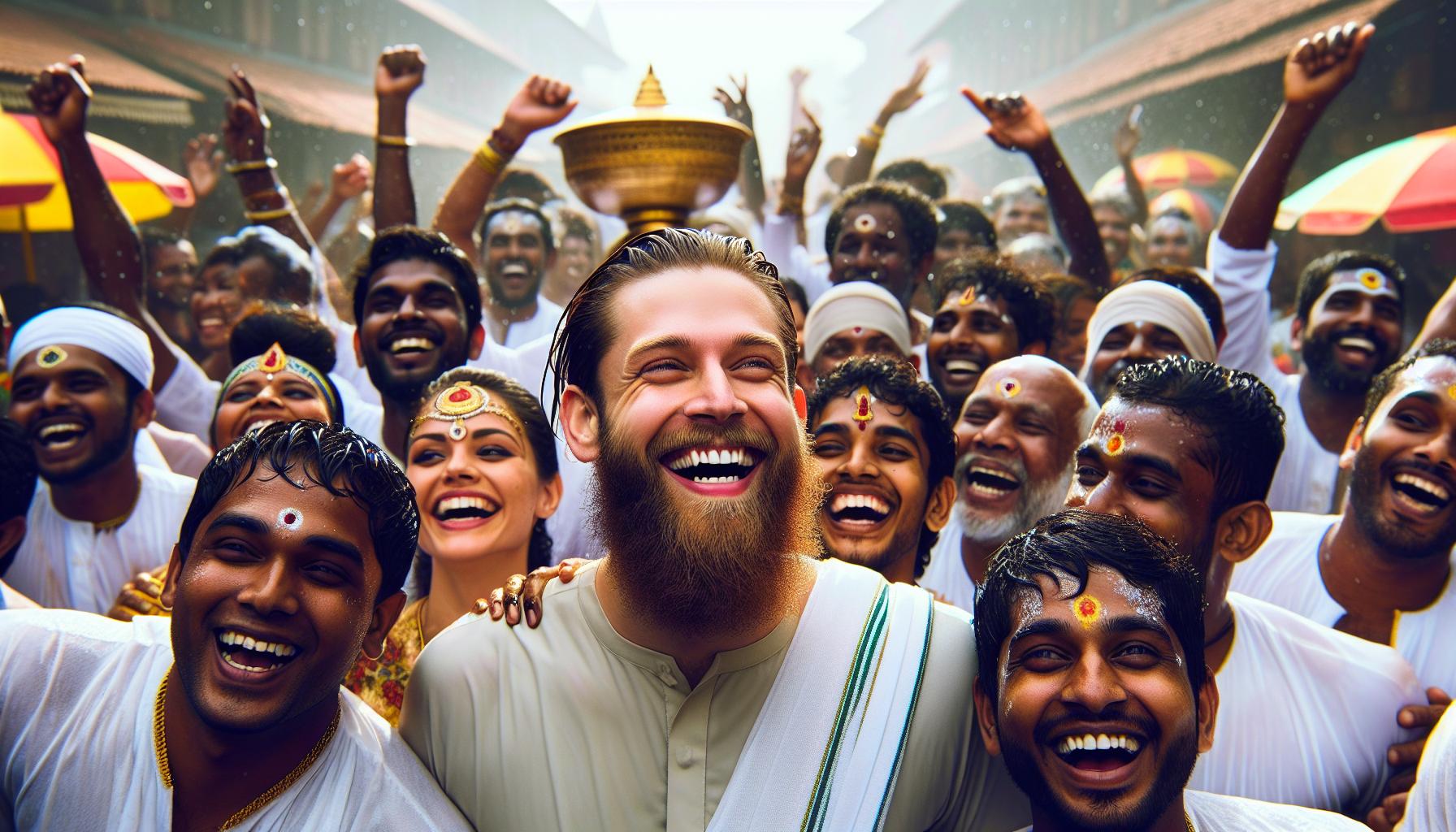 Festival Celebration with Smiling Faces in Traditional Attire