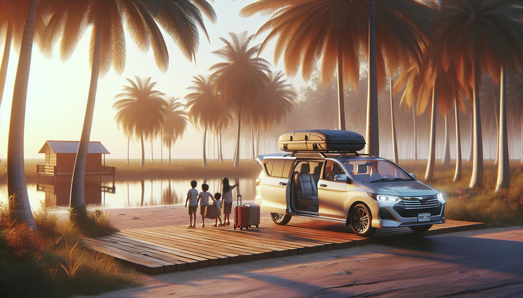 family-vacation-scenery-with-car-and-palm-trees