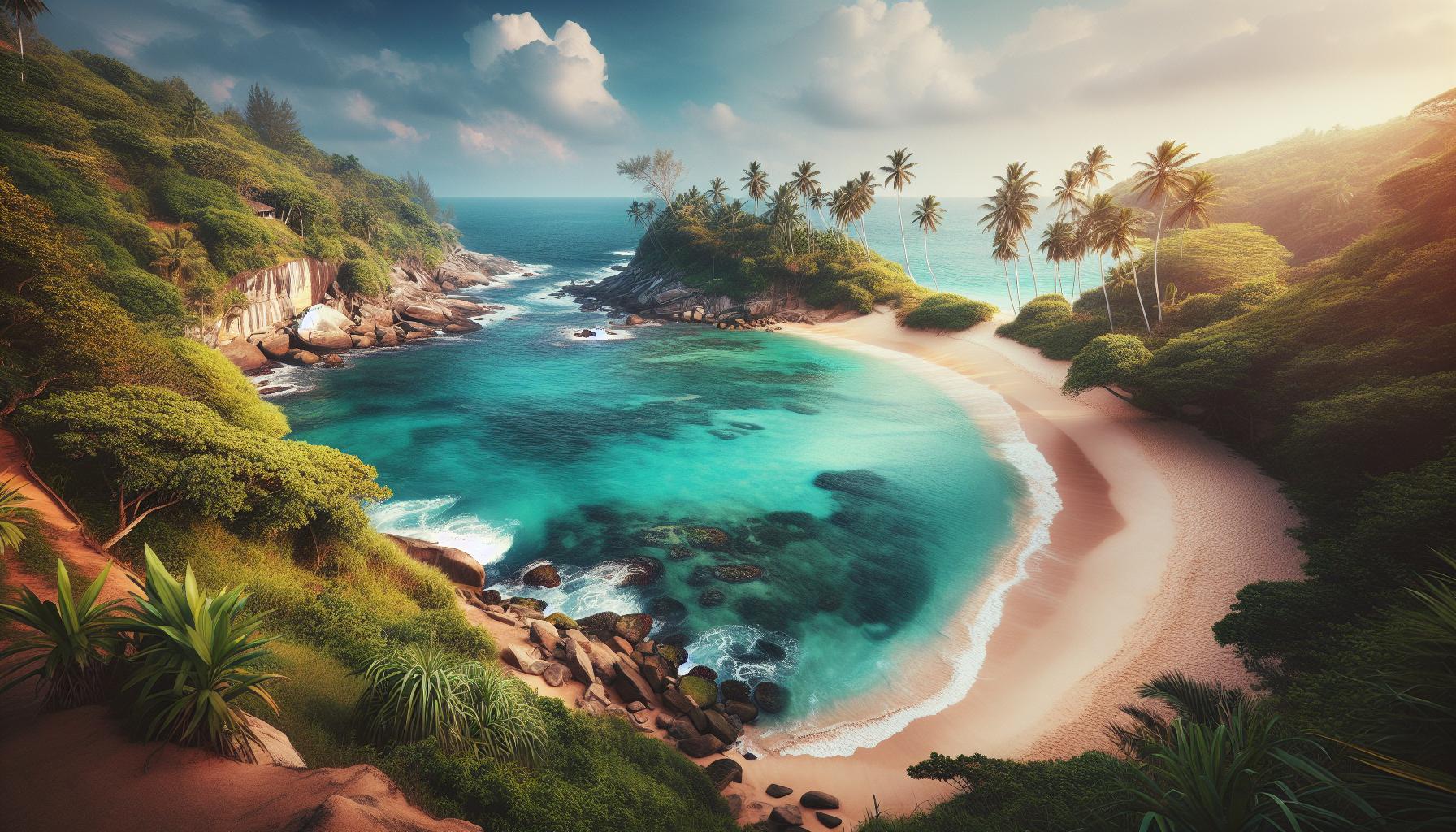 tropical-beach-with-clear-blue-water-and-lush-greenery