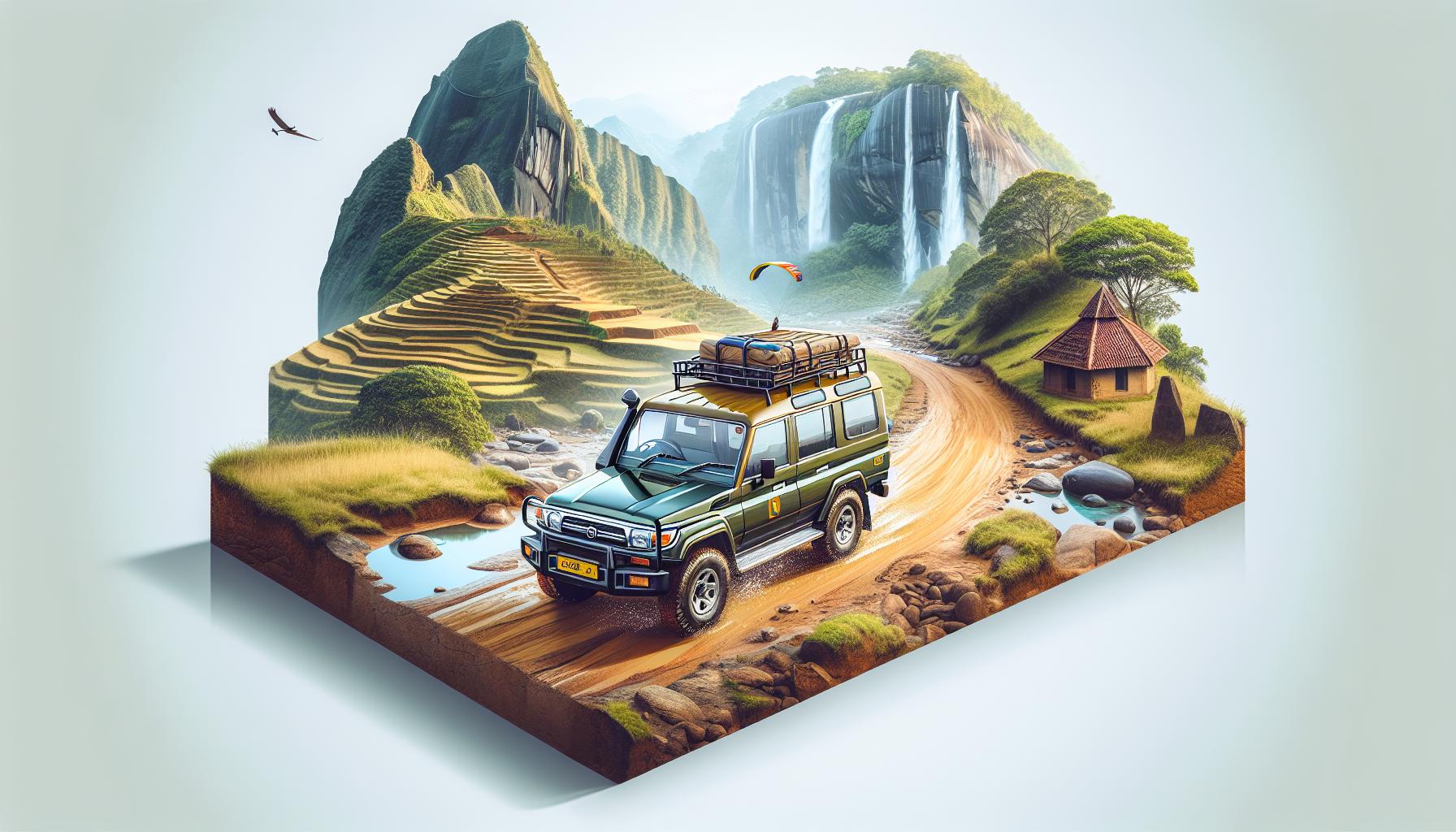 Adventure Through Scenic Landscapes in a 4x4 Vehicle