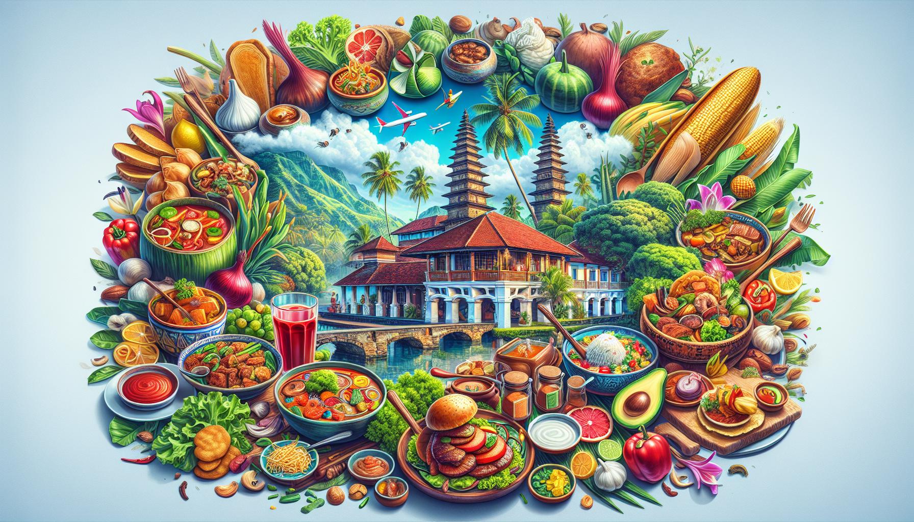 Balinese Cuisine and Culture Collage