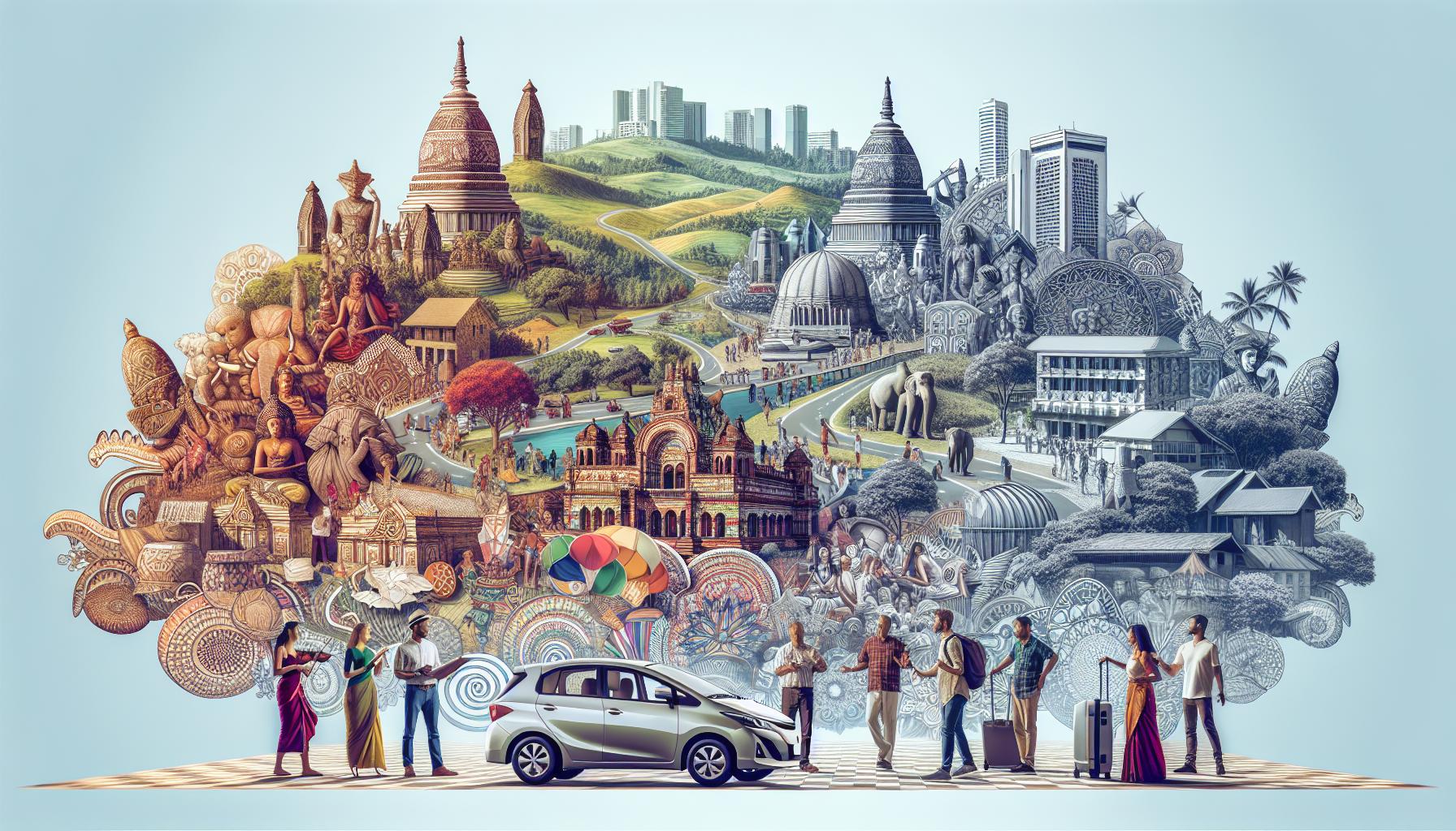 Cultural Journey Through Art and Travel with Modern Vehicle