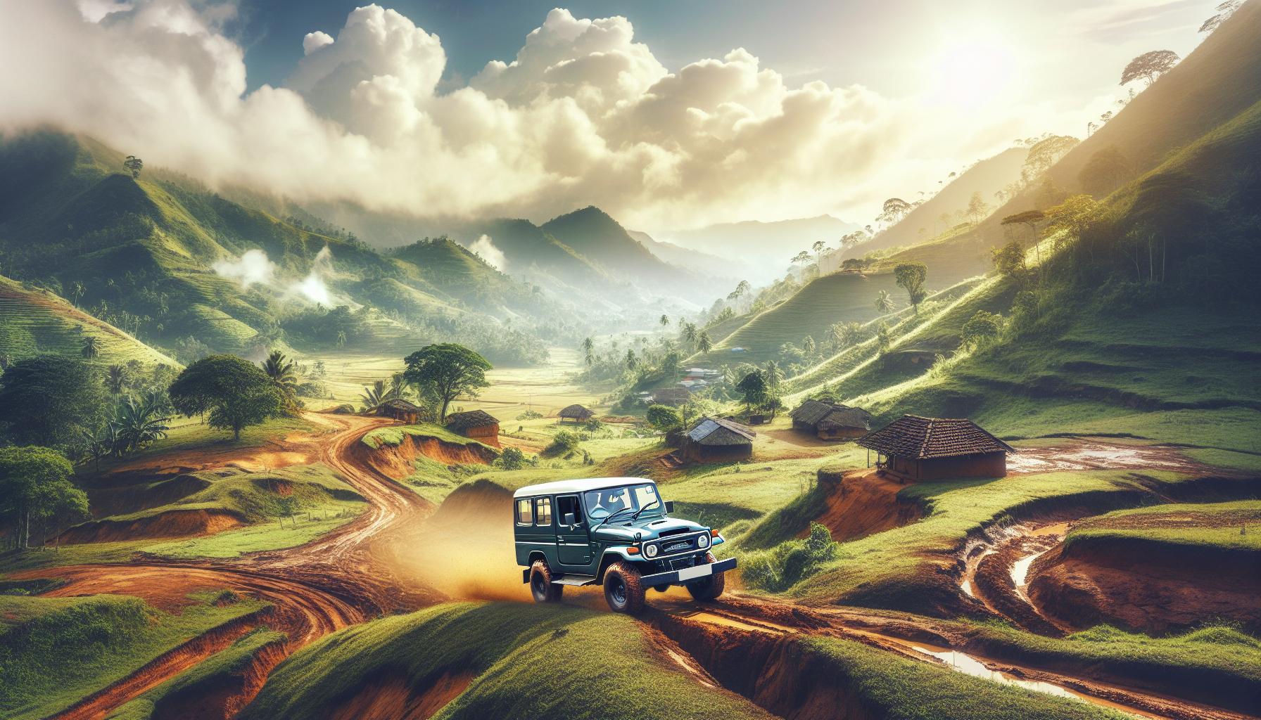 Off-Road Adventure in Serene Mountain Landscape