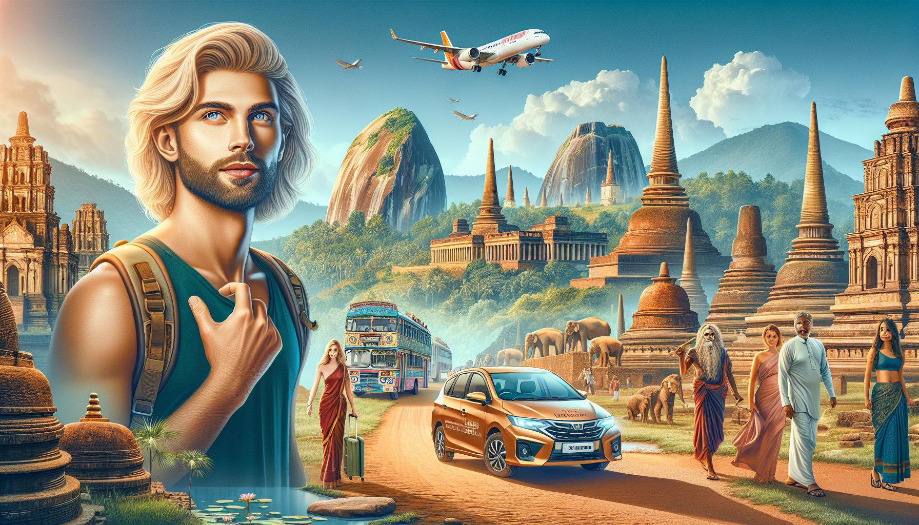 Travel Adventure in a Cultural Landscape with Tourists and Local Life
