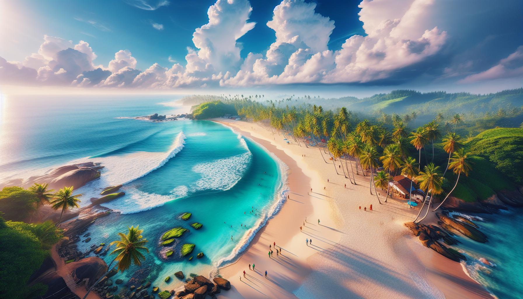 Tropical Beach with Palm Trees and Crystal Clear Water