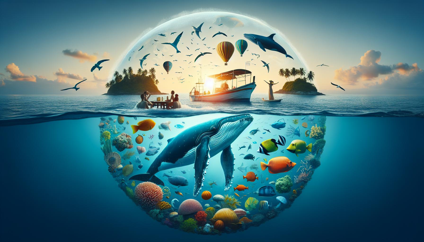 Underwater Paradise: Whales and Marine Life Above and Below the Surface