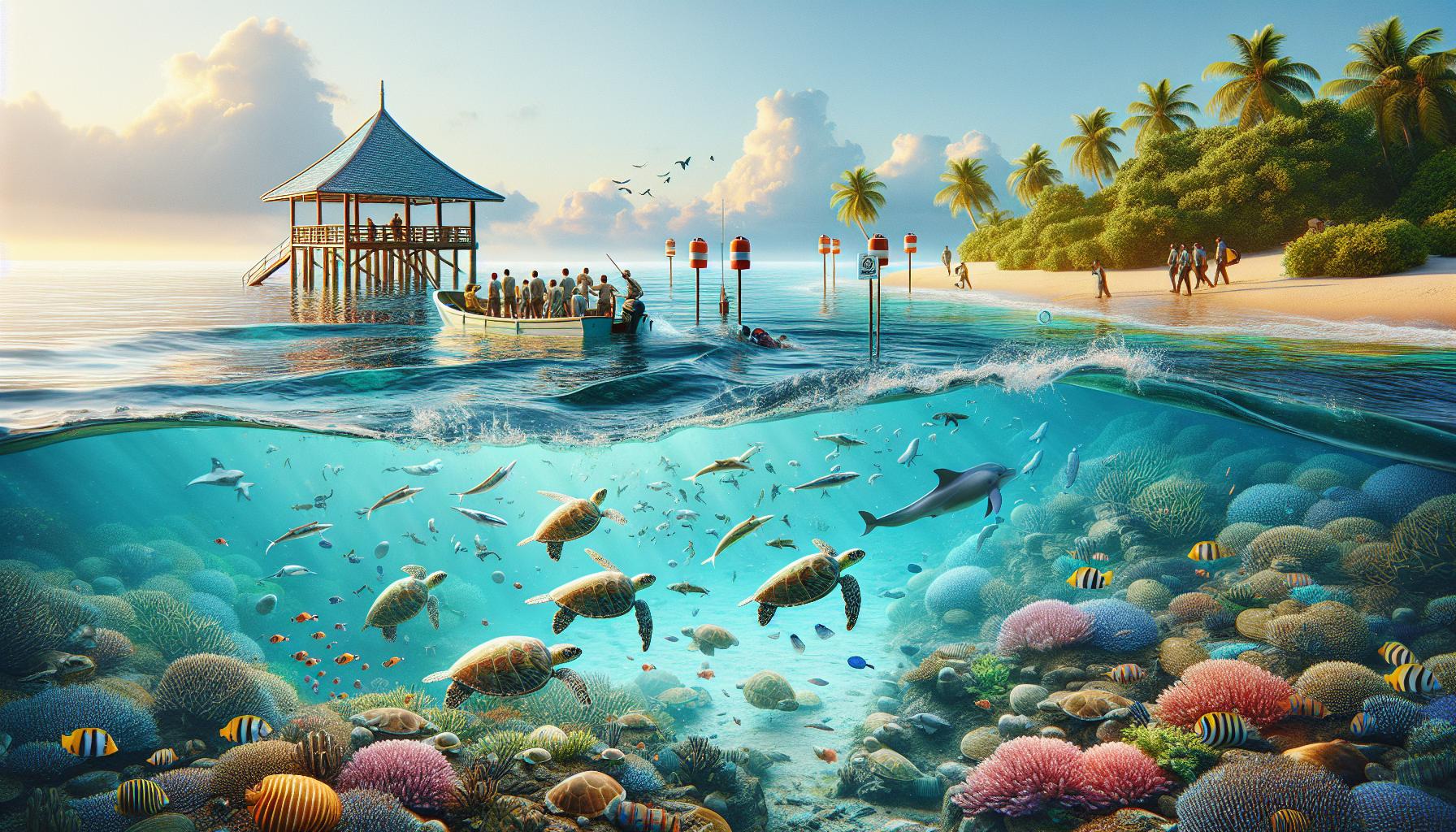 Underwater Paradise with Coral Reefs and Tropical Wildlife