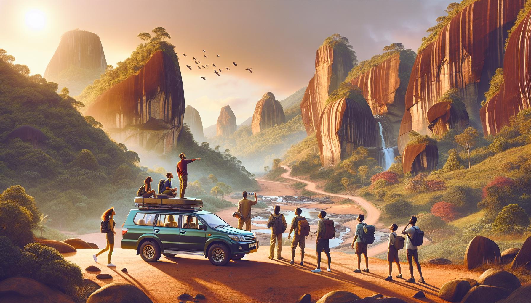 adventurous-group-exploring-scenic-landscape-with-vehicle