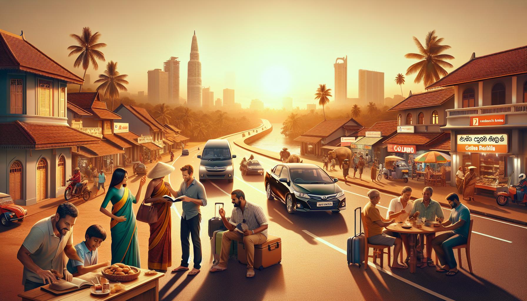 cultural-scene-with-people-and-vehicles-at-sunset-in-urban-environment
