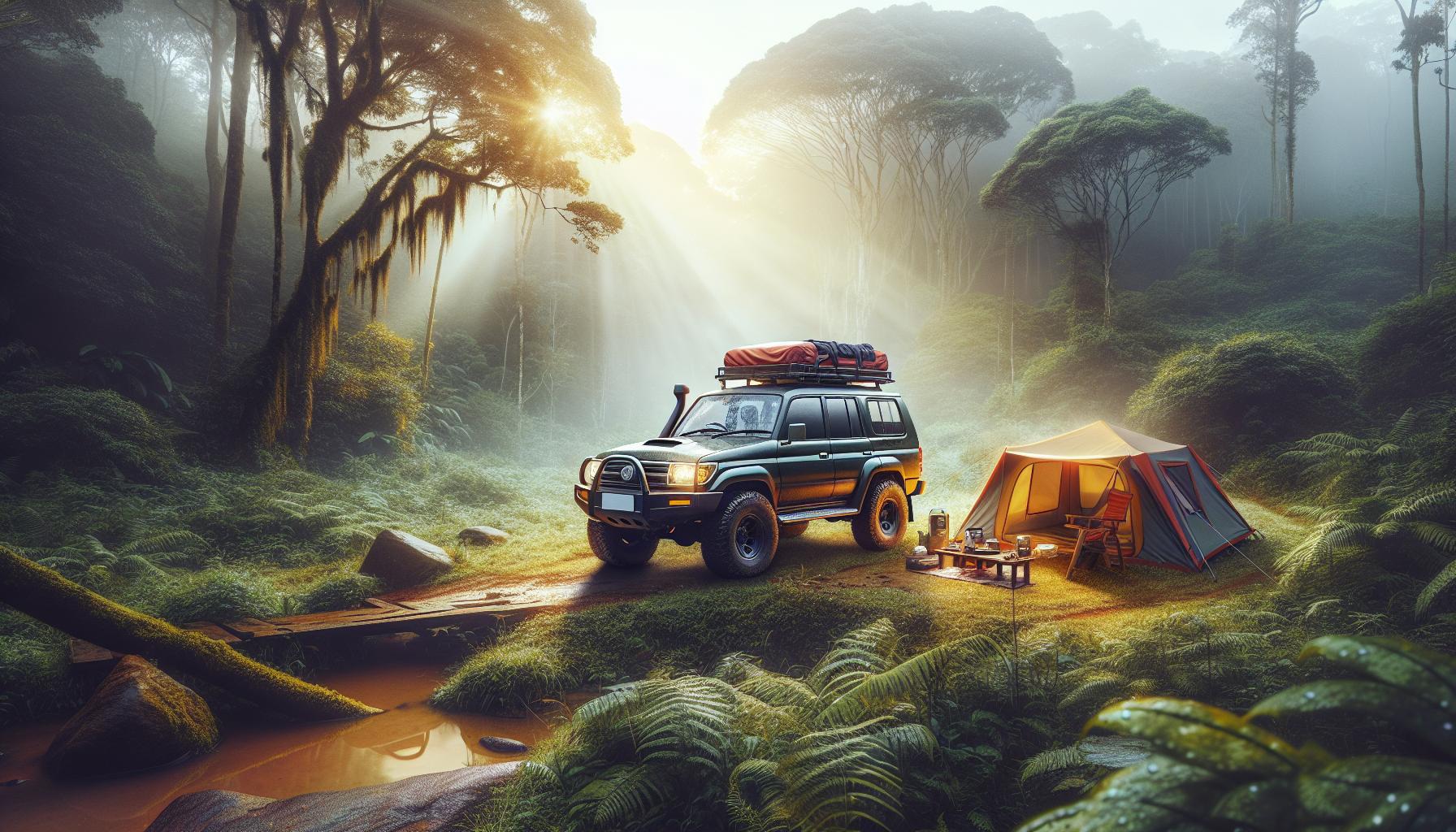 off-road-vehicle-camping-in-forest-settings