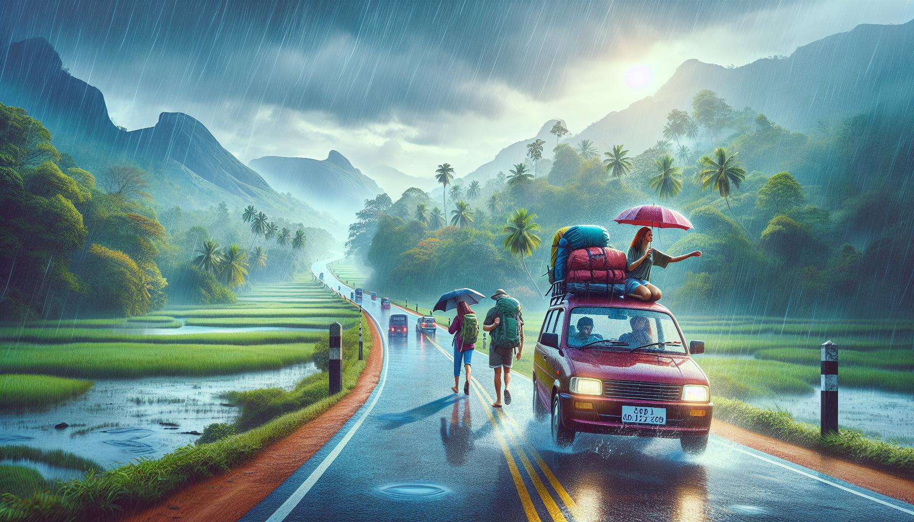 rainy-road-trip-with-backpackers-and-vehicles-in-lush-green-landscape