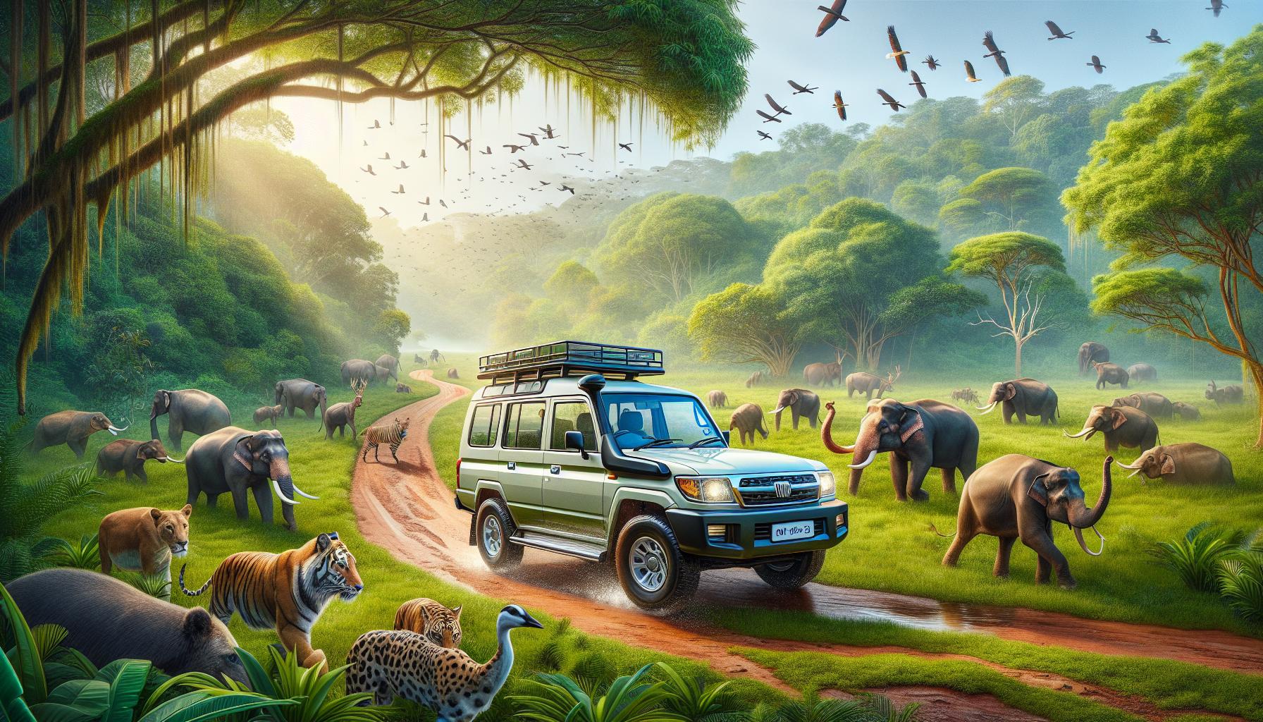 safari-vehicle-in-jungle-surrounded-by-wildlife