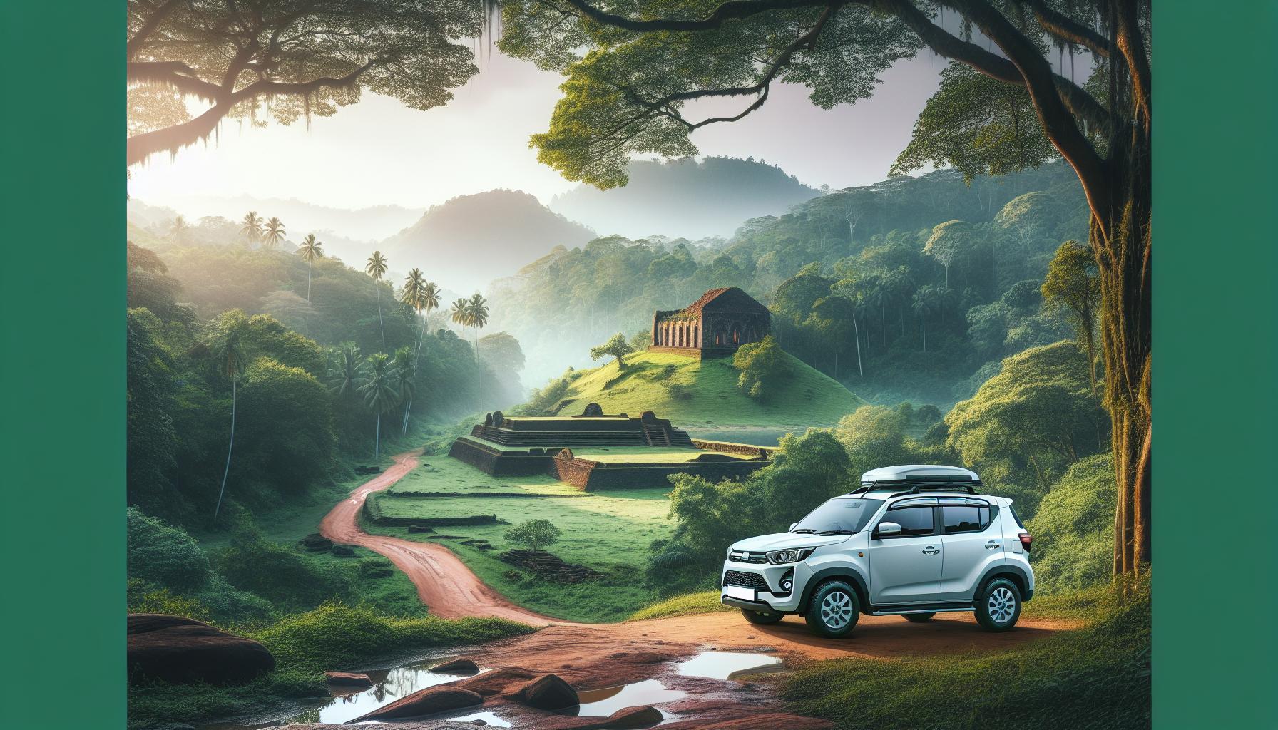 scenic-landscape-with-car-and-historical-ruins