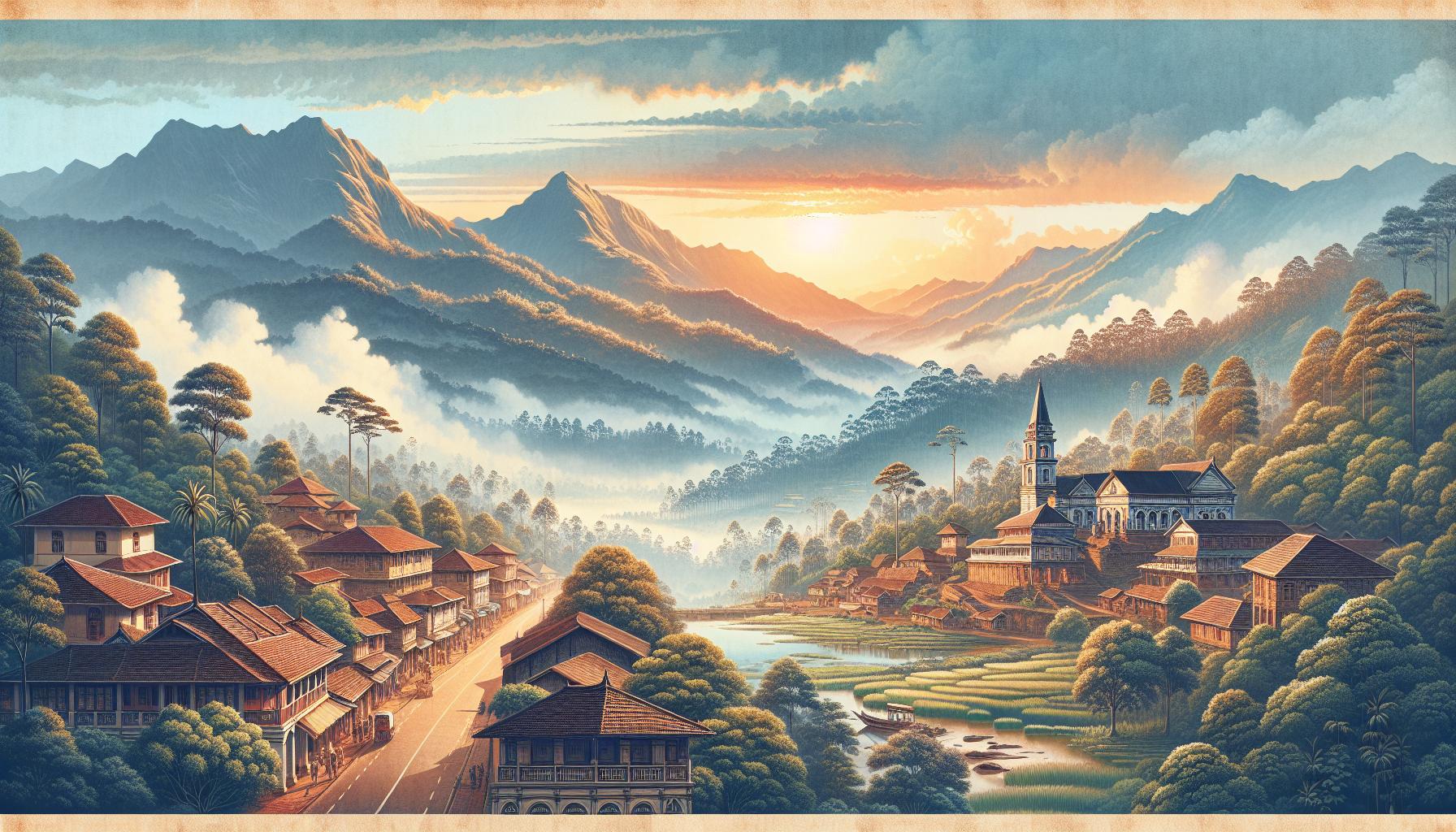 serene-landscape-with-mountains-and-village-at-sunset
