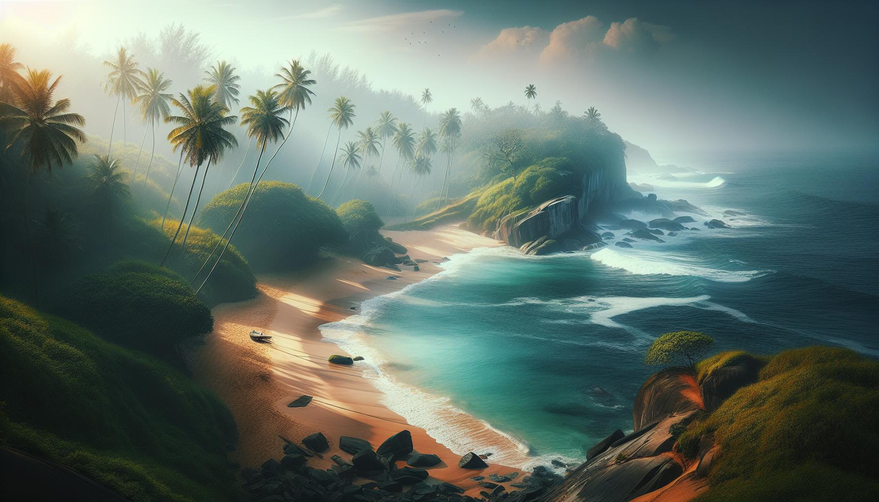 tropical-beach-scenery-with-palm-trees-and-ocean-waves