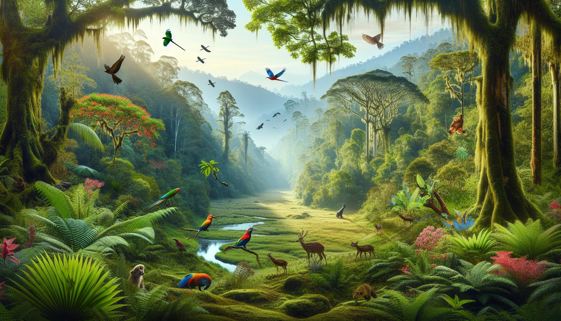 tropical-forest-biodiversity-with-animals-and-birds