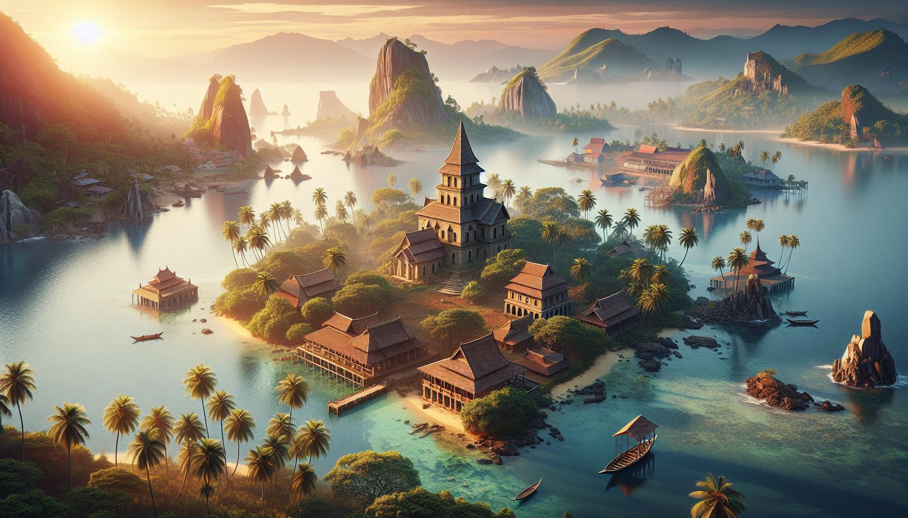 tropical-island-with-temple-sunset