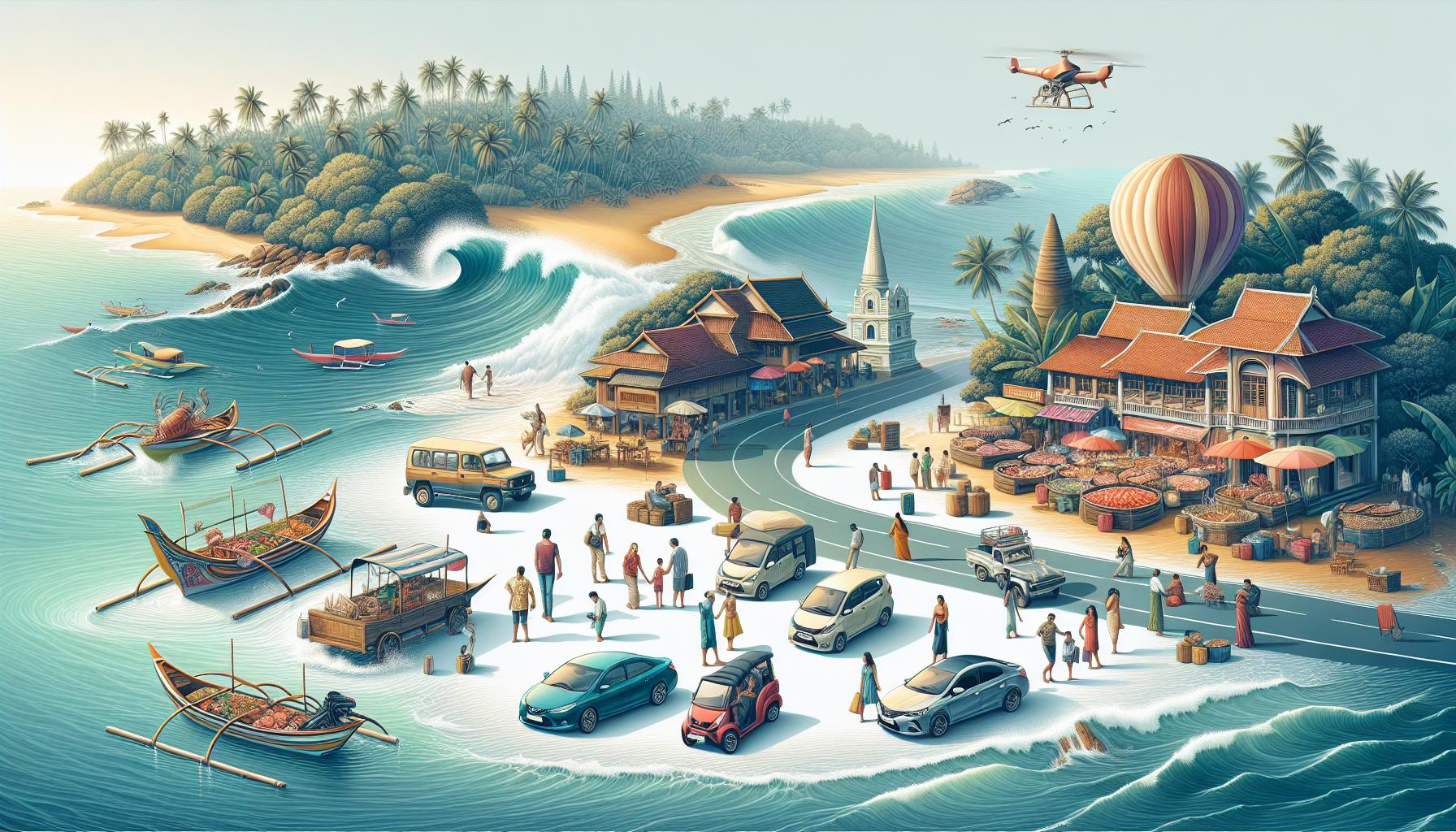 tropical-market-scene-with-boats-cars-and-people