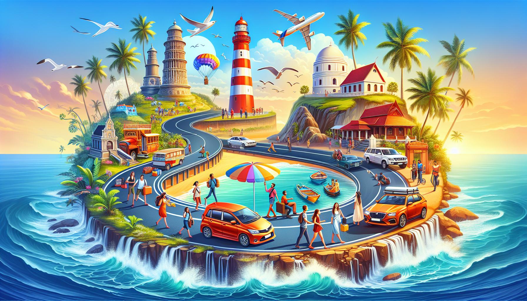 tropical-scenery-with-tourists-lighthouses-and-beaches