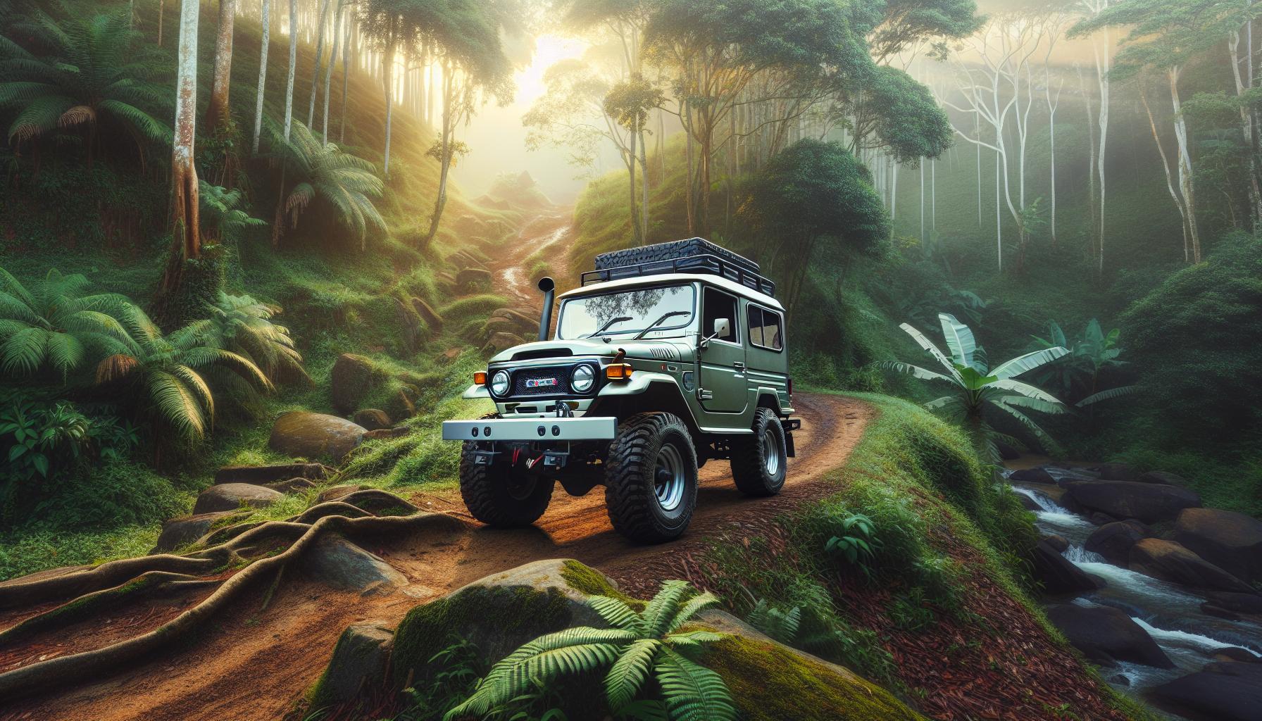 vintage-off-road-vehicle-in-misty-jungle-path