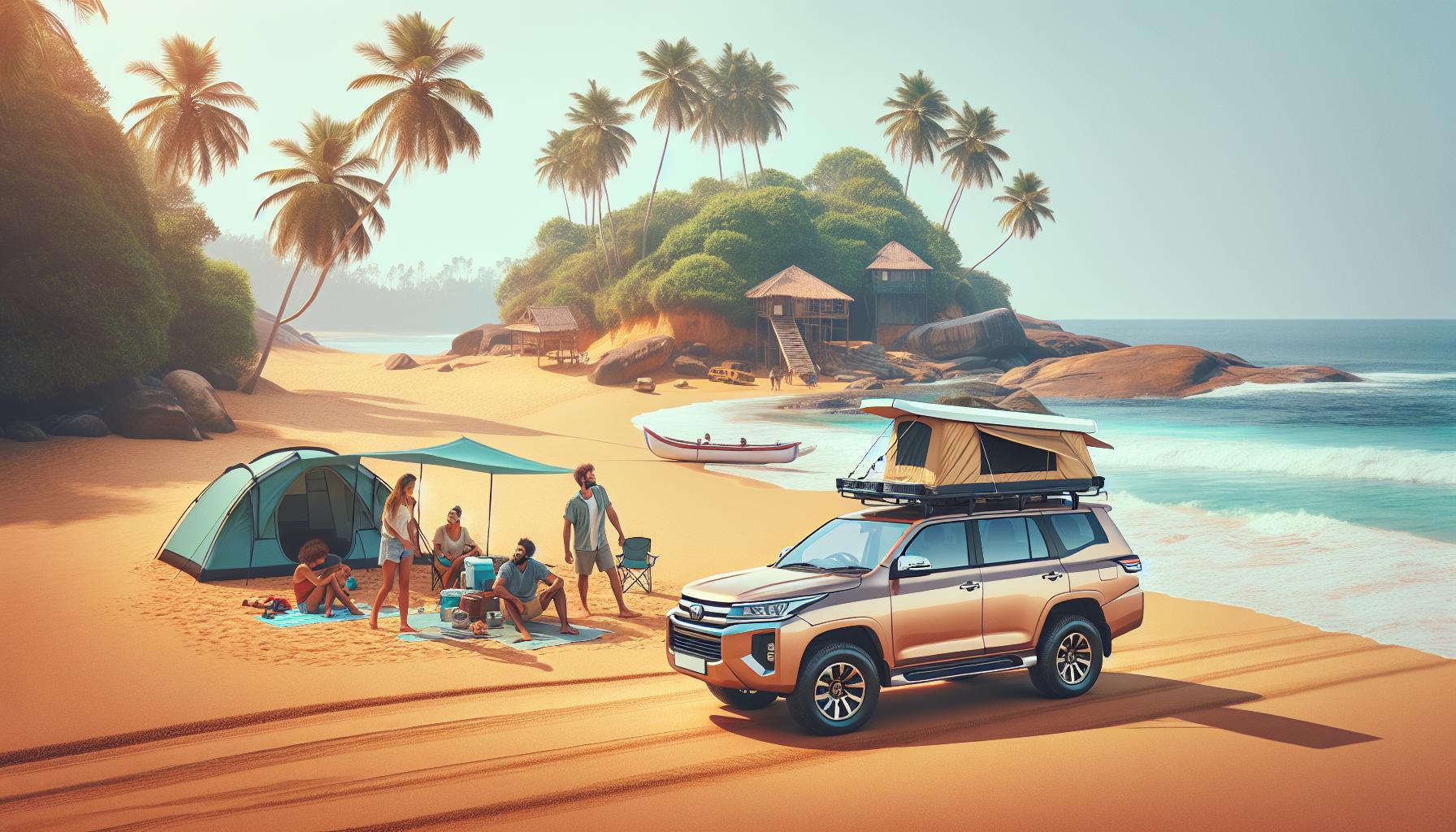 Beach Camping Adventure with Family and SUV