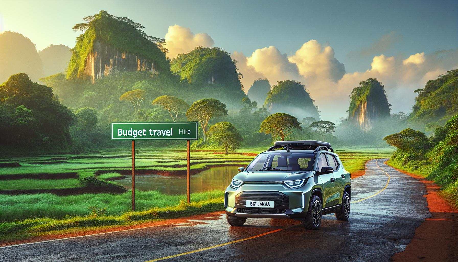 Budget travel in Sri Lanka with scenic landscape and car rental hire