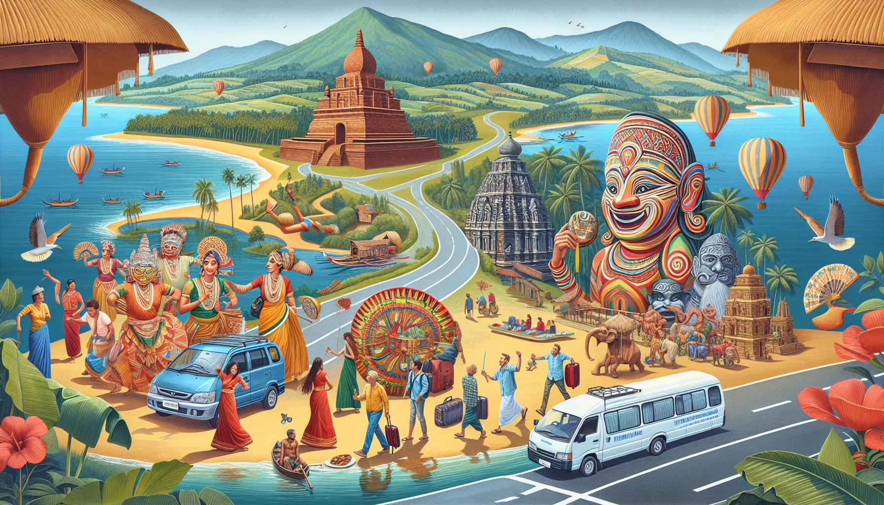 Cultural Festivities and Scenic Landscapes in Vibrant Indian Art