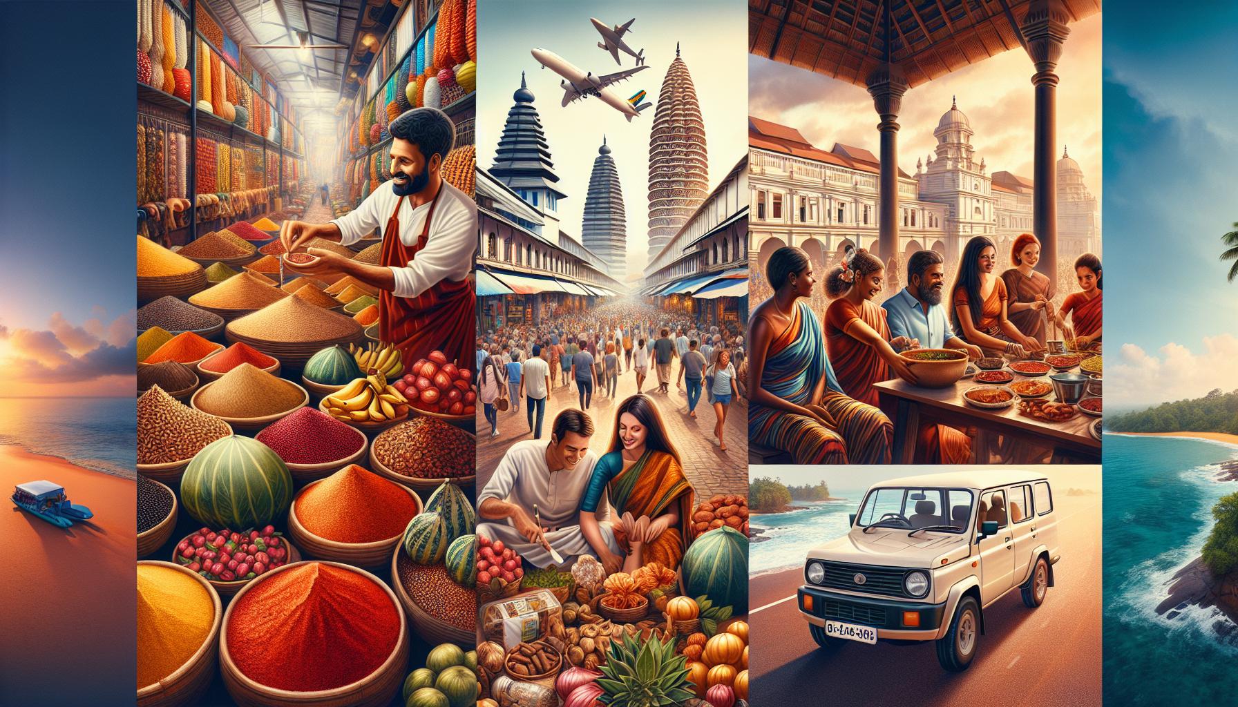 Cultural tapestry of vibrant markets, community gatherings, and scenic landscapes