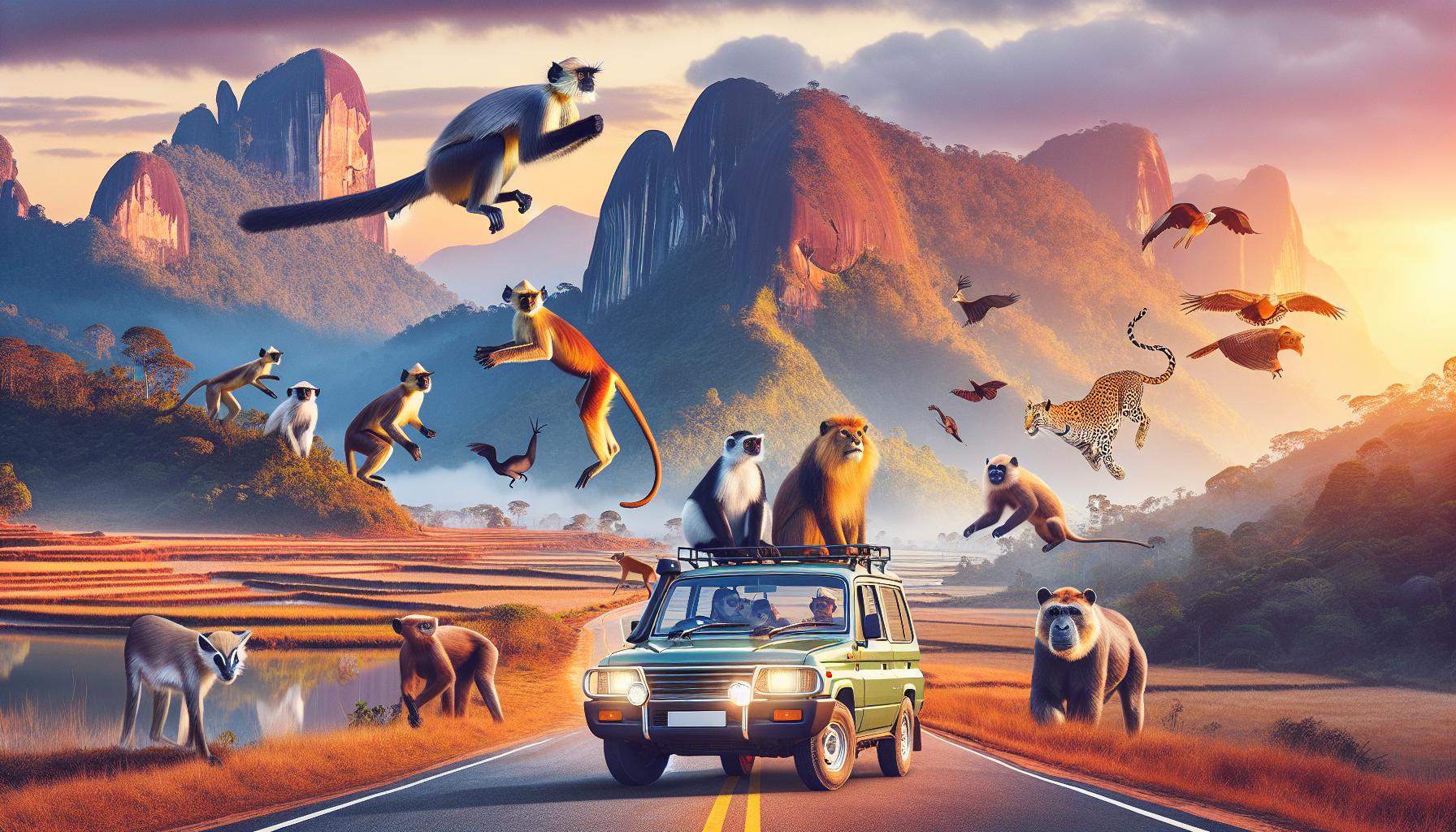 Safari Adventure with Wildlife in a Scenic Landscape