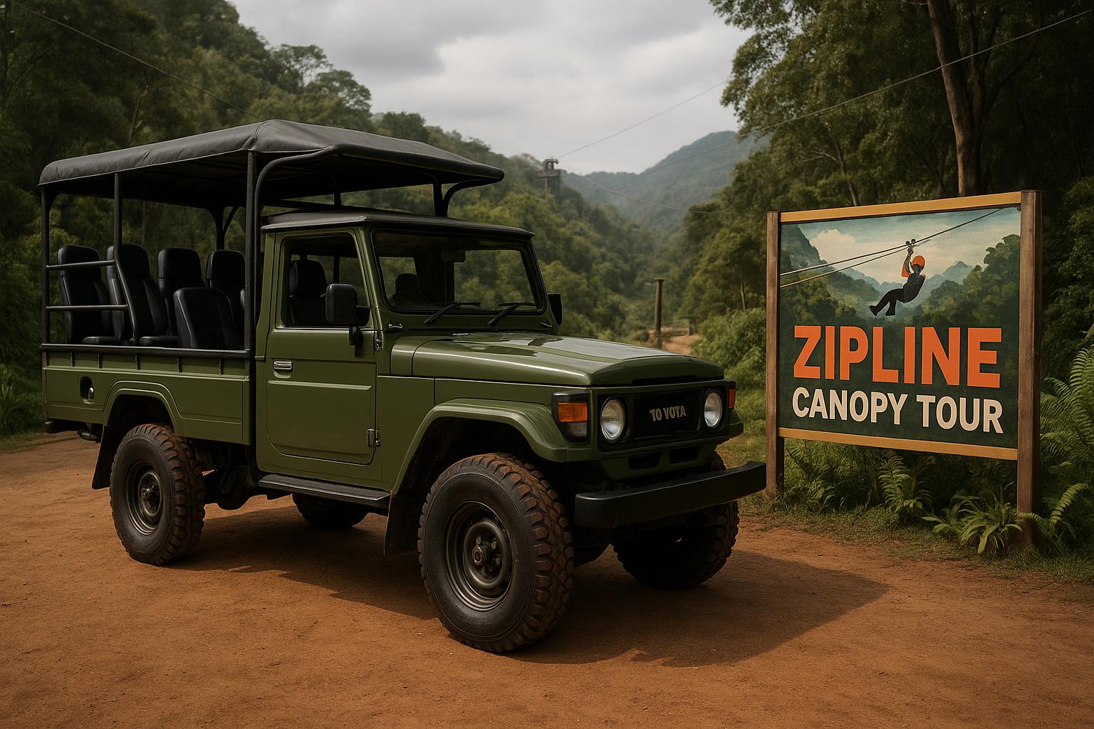 Zipline Canopy Tour with Off-Road Vehicle