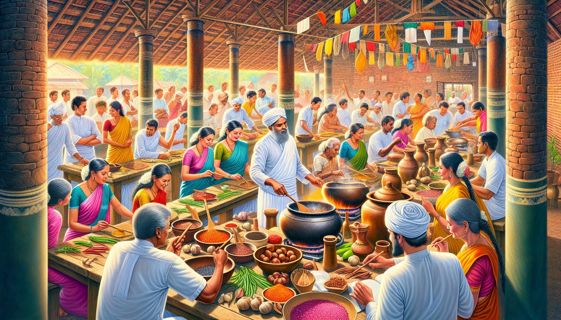 community kitchen cooking traditional dishes
