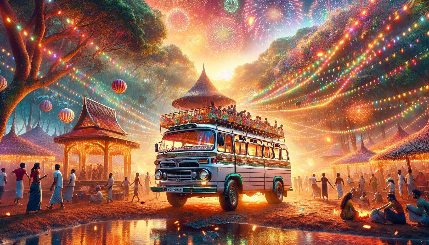 festive-celebration-with-decorated-bus-and-fireworks-in-a-vibrant-environment