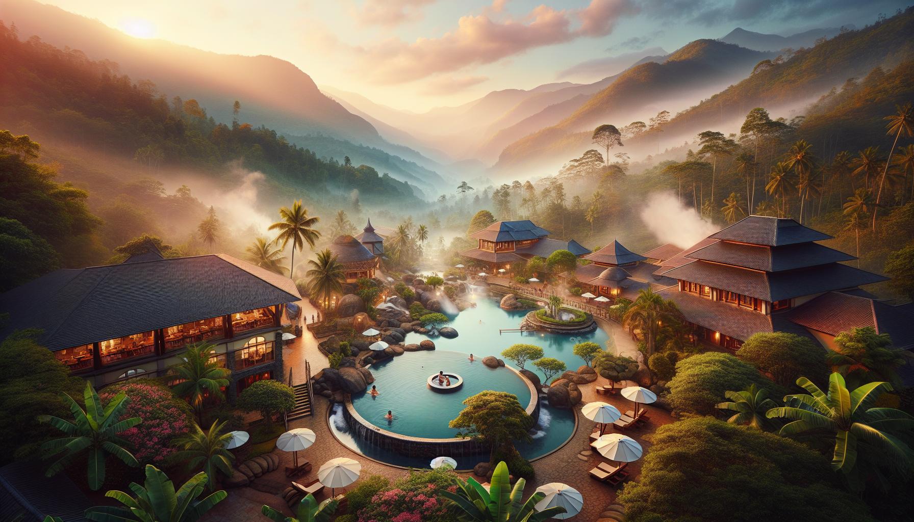 luxurious-resort-in-mountainous-landscape-at-sunset