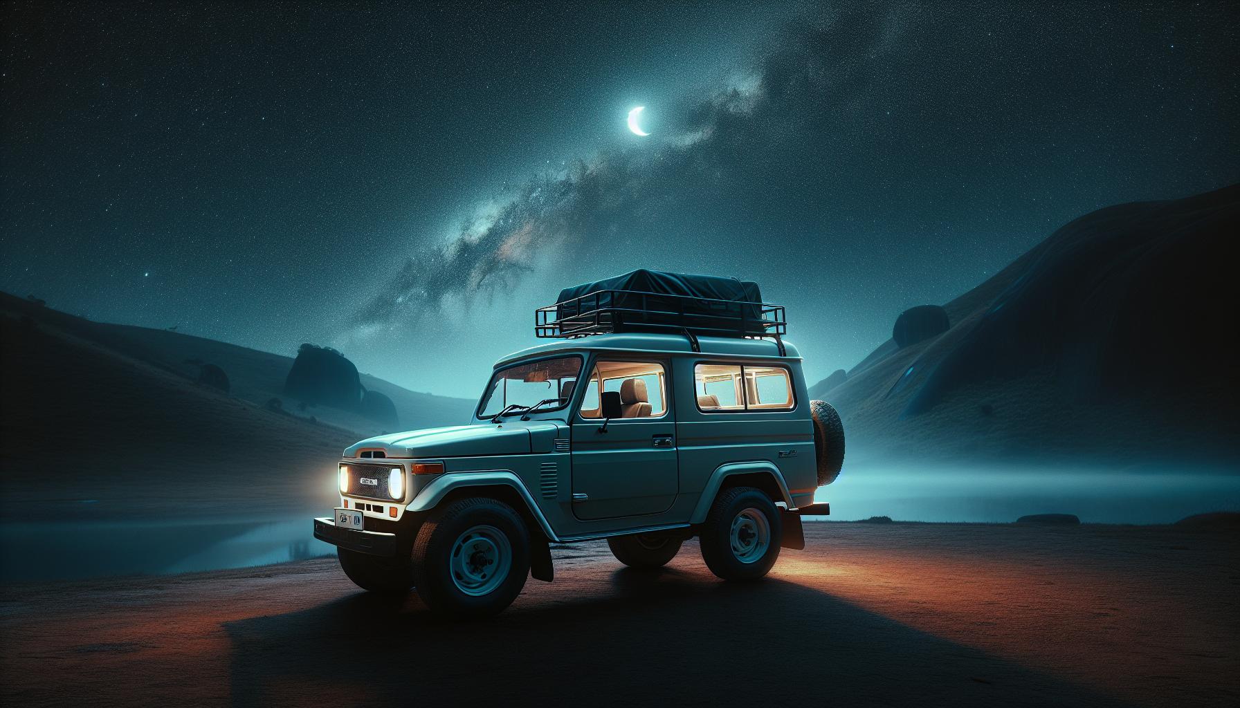 retro-off-road-vehicle-under-starry-sky-with-moon-and-mountains
