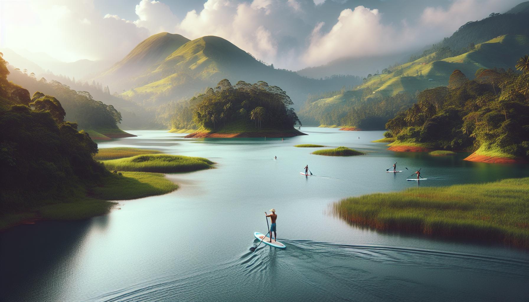 serene-lake-with-paddleboarders-and-mountains-in-background