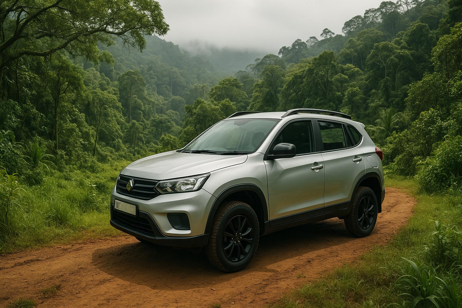 silver-suv-in-green-forest