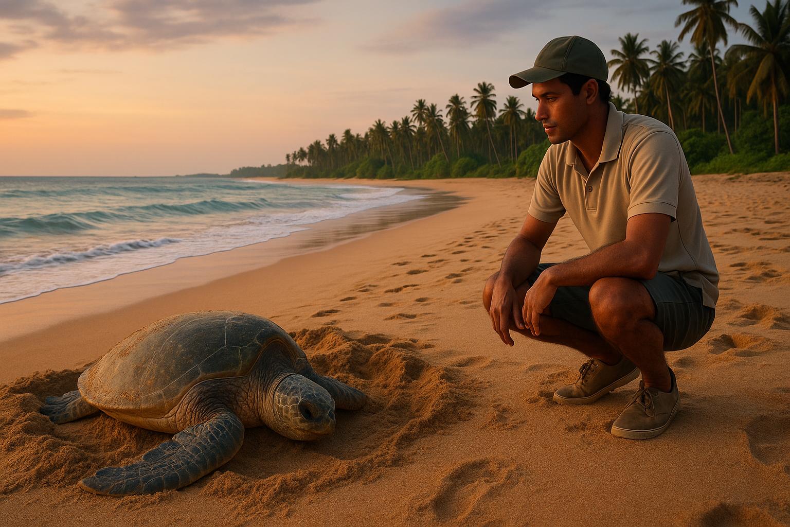 turtle-conservation-on-beach-sunset