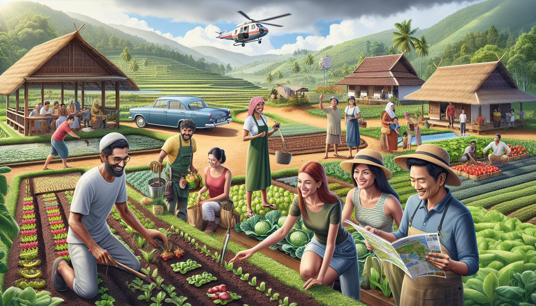 vibrant-farming-community-with-people-planting-and-harvesting-crops-under-blue-sky