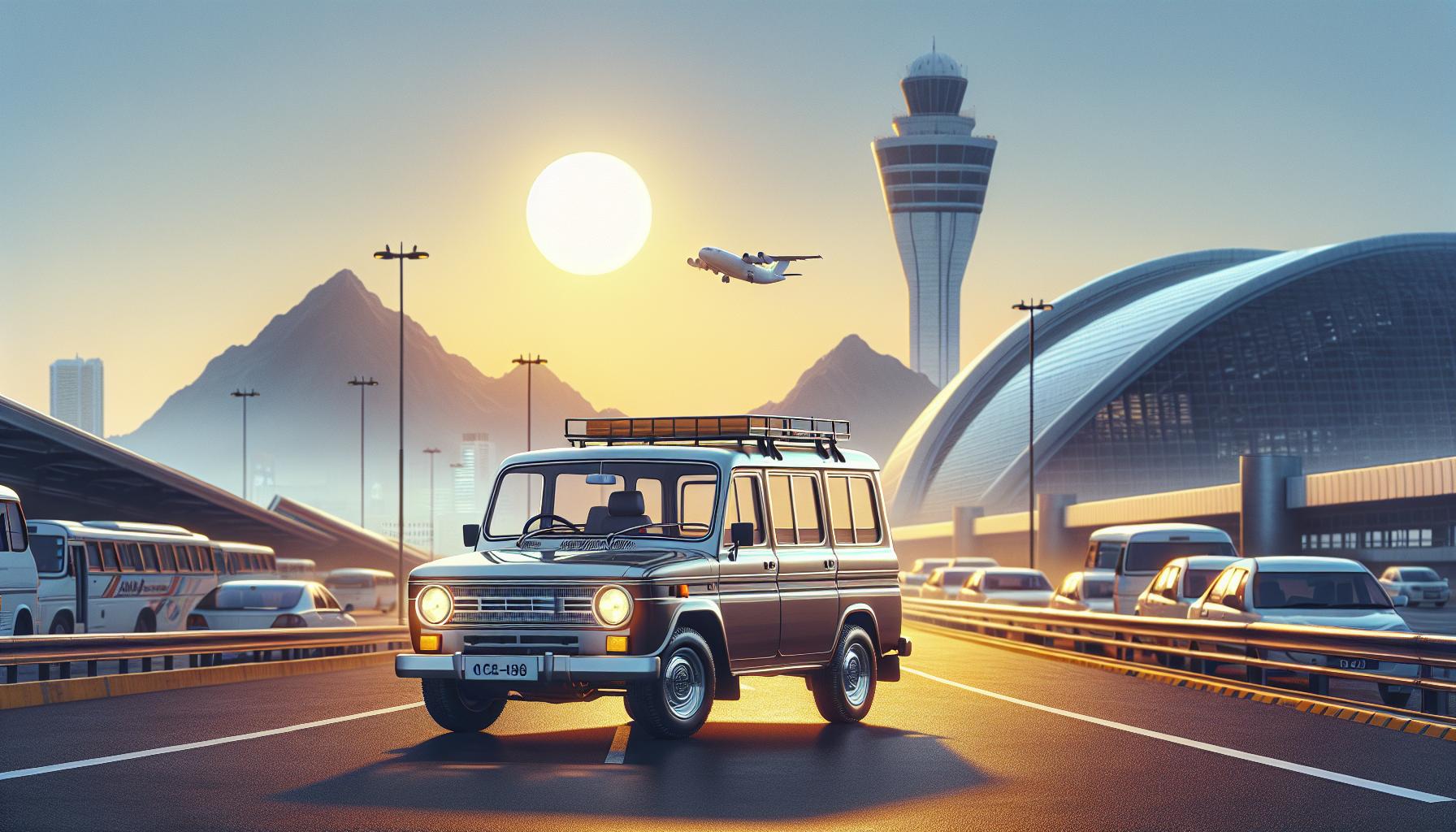 vintage-van-airport-sunset